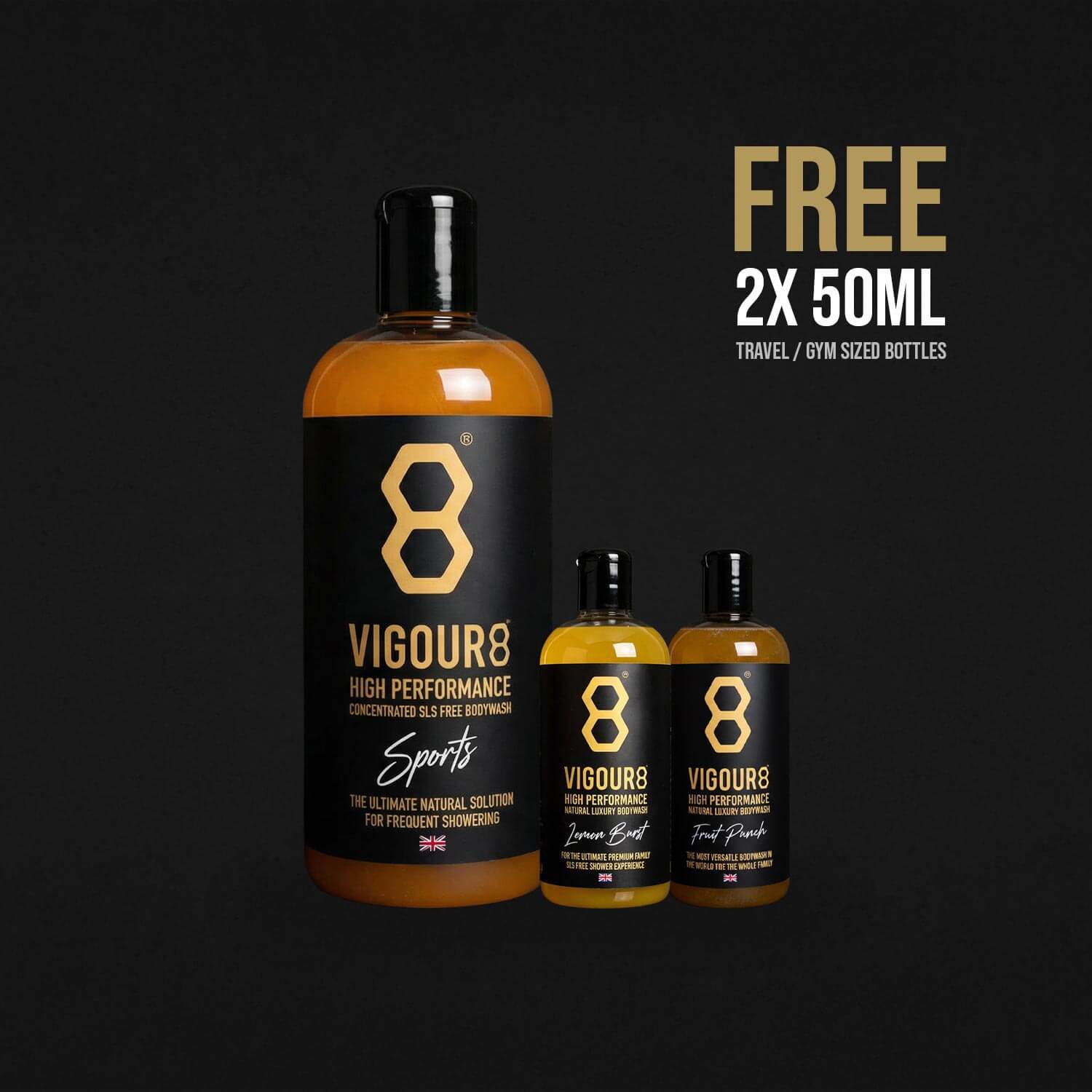 VIGOUR8 SPORTS, SLS FREE LUXURY BODYWASH