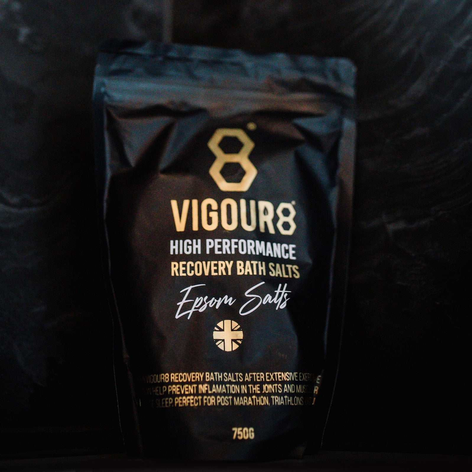 Packet of Vigour8 high performance recovery bath salts